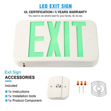 Load image into Gallery viewer, Green Led Exit Sign