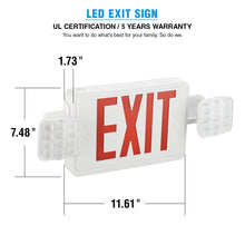 Load image into Gallery viewer, Red emergency exit Light