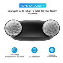 Load image into Gallery viewer, DUAL HEAD EMERGENCY LIGHT JLEU5 BK